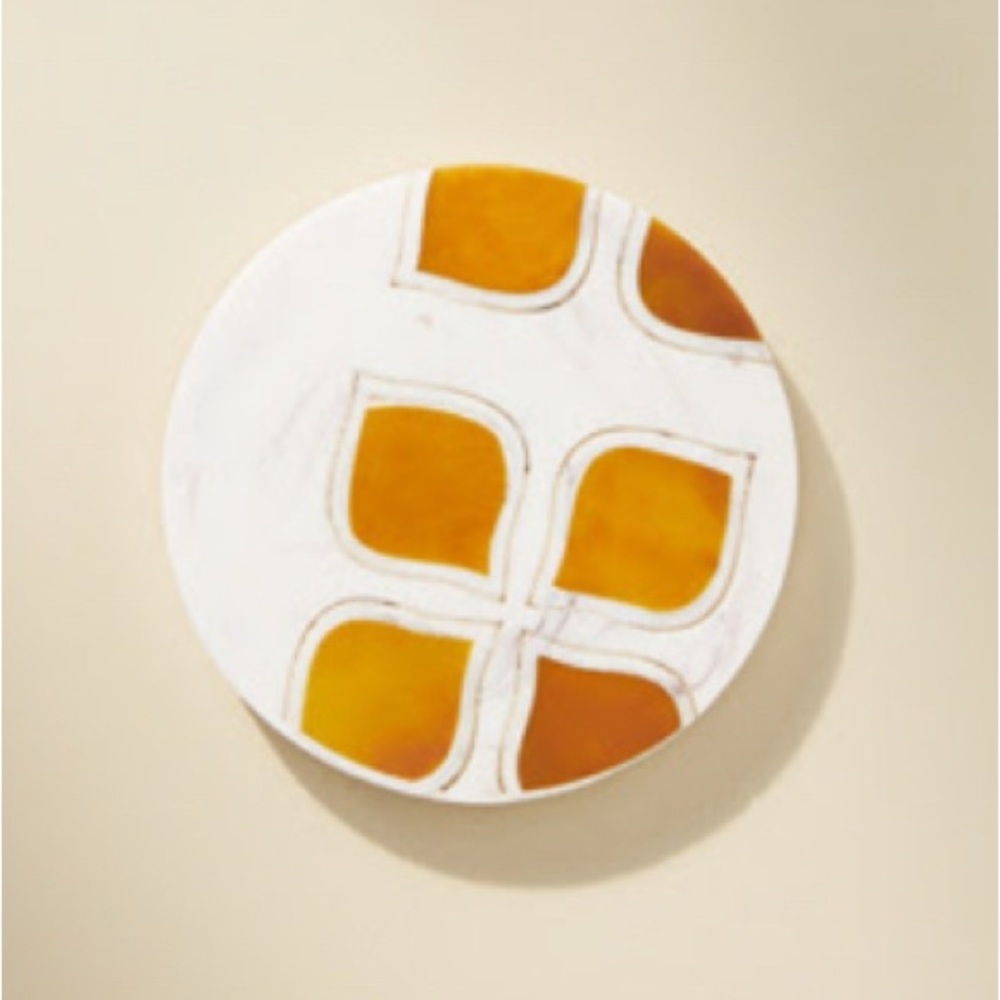 NWOT Anthropologie Peyton Coasters -  Resin, Faux Marble and Gold